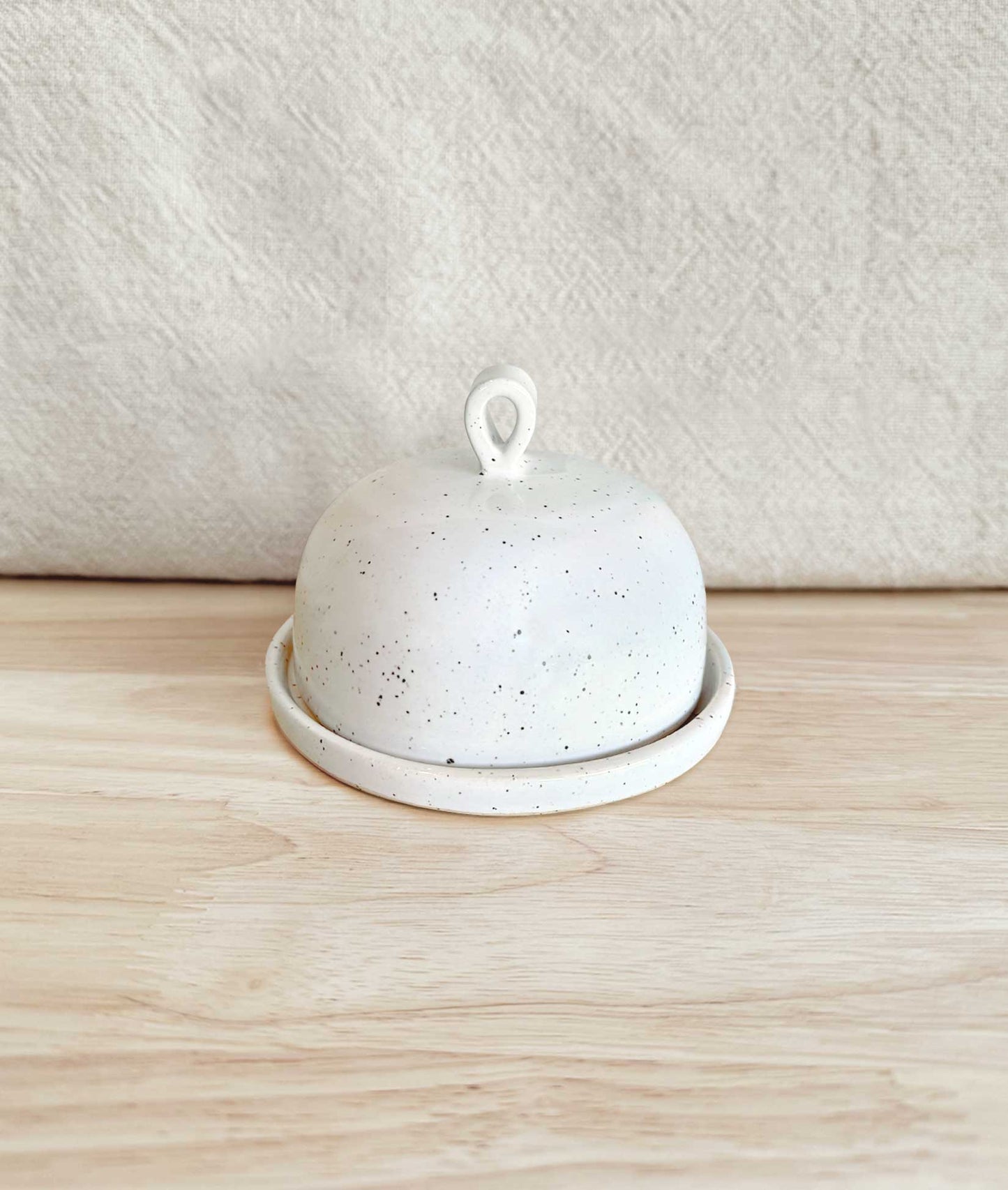 Ceramic Speckled Butter Dish by Alicia Sanchez