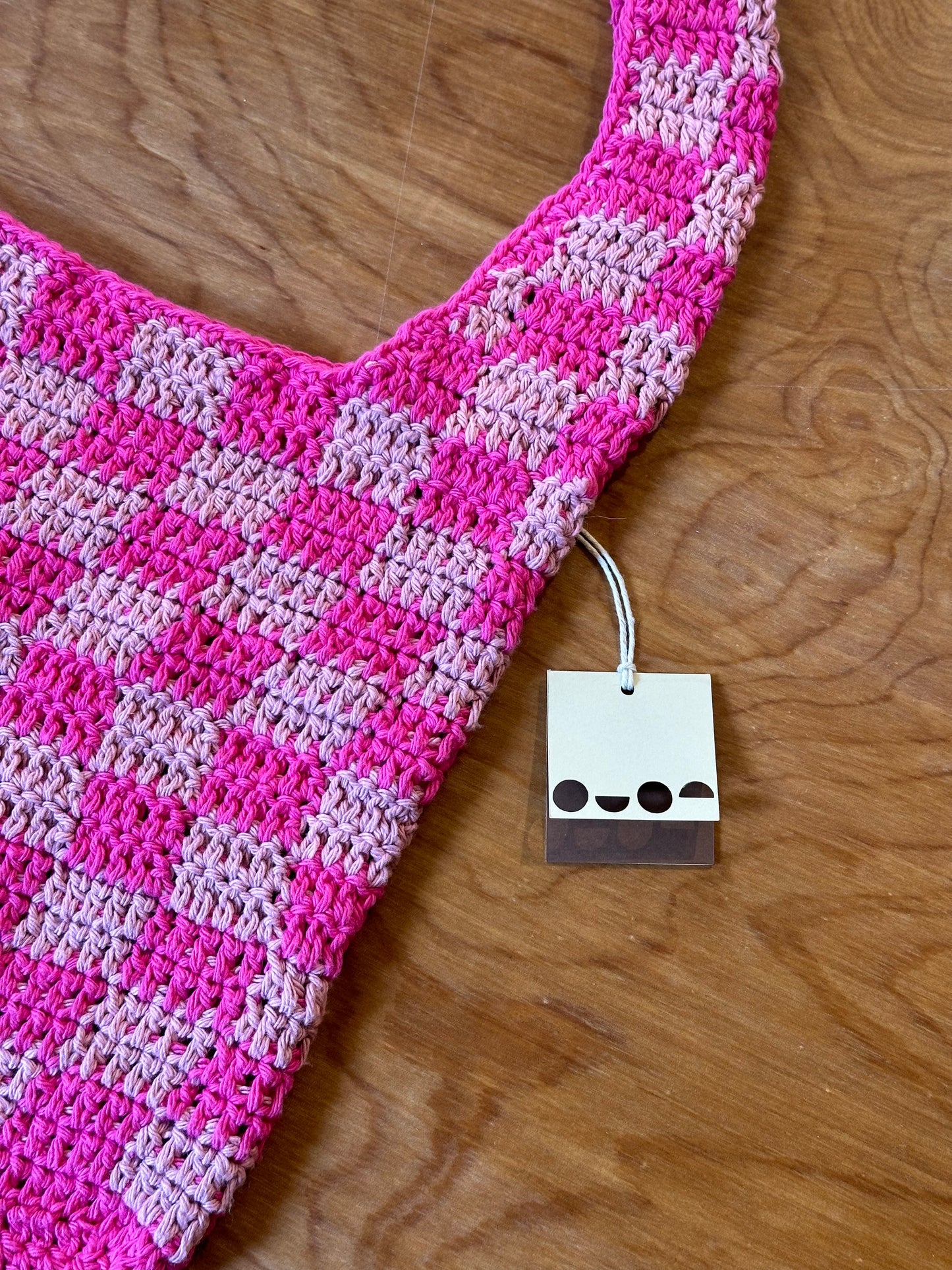 Hand Crocheted Checkered Bag by @NotYourNanasGoods