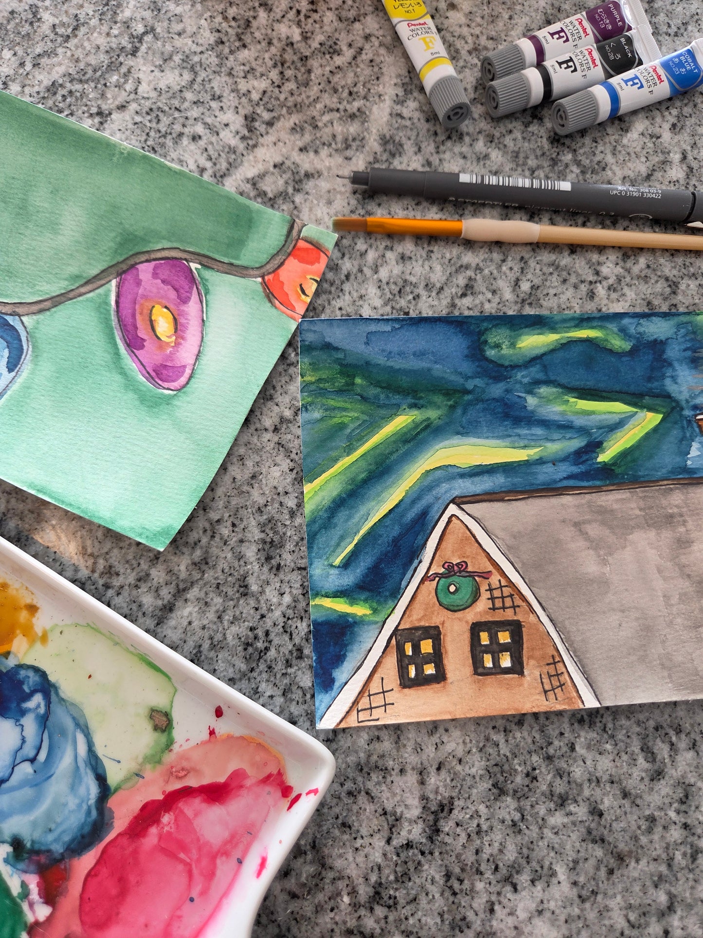 Holiday Watercolour Postcard Workshop with Justine