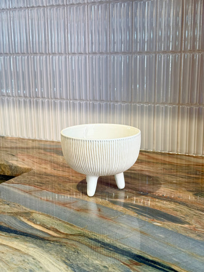 Draped Linen Bowl by Alicia Sanchez Pottery