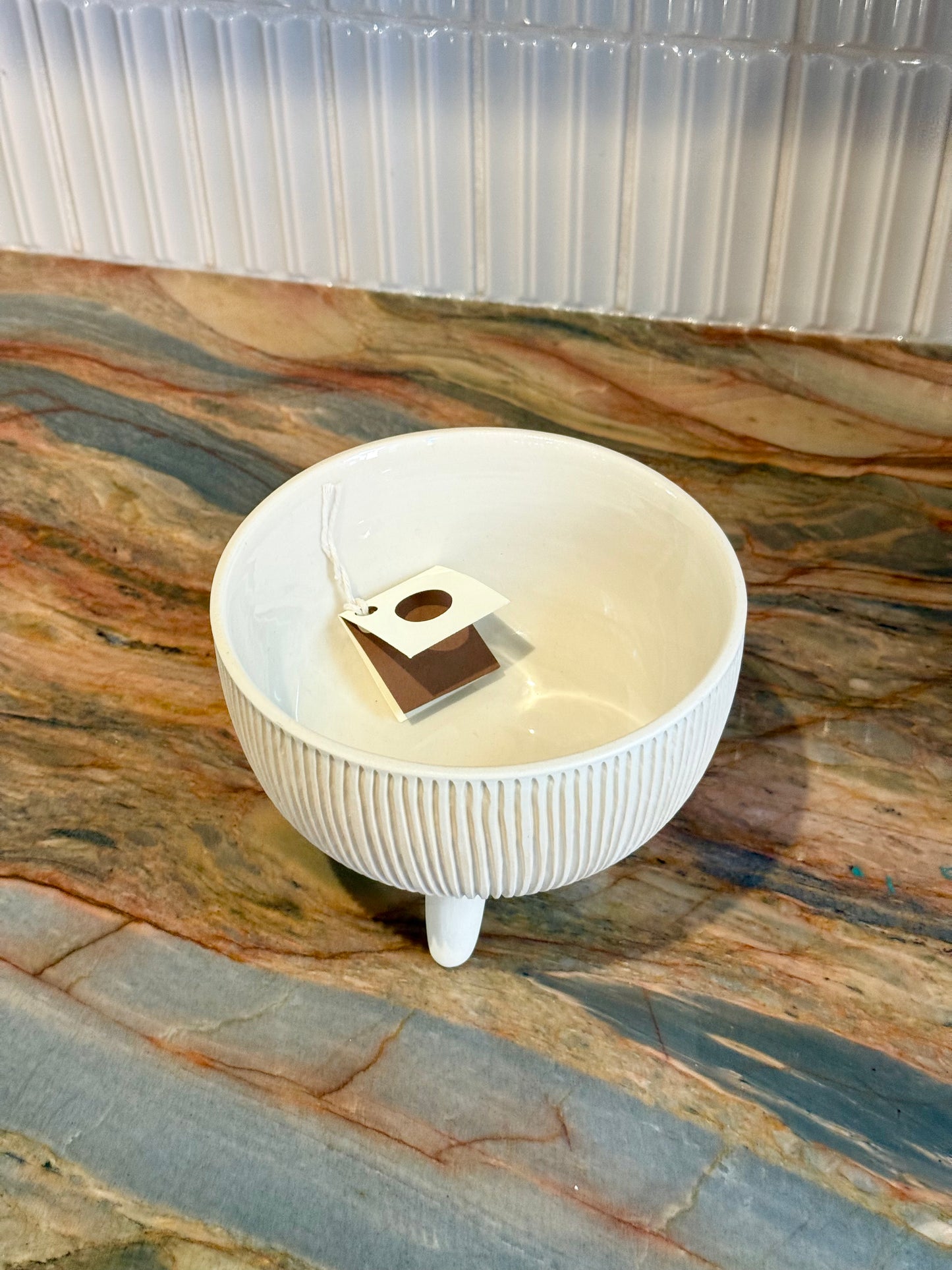 Draped Linen Bowl by Alicia Sanchez Pottery