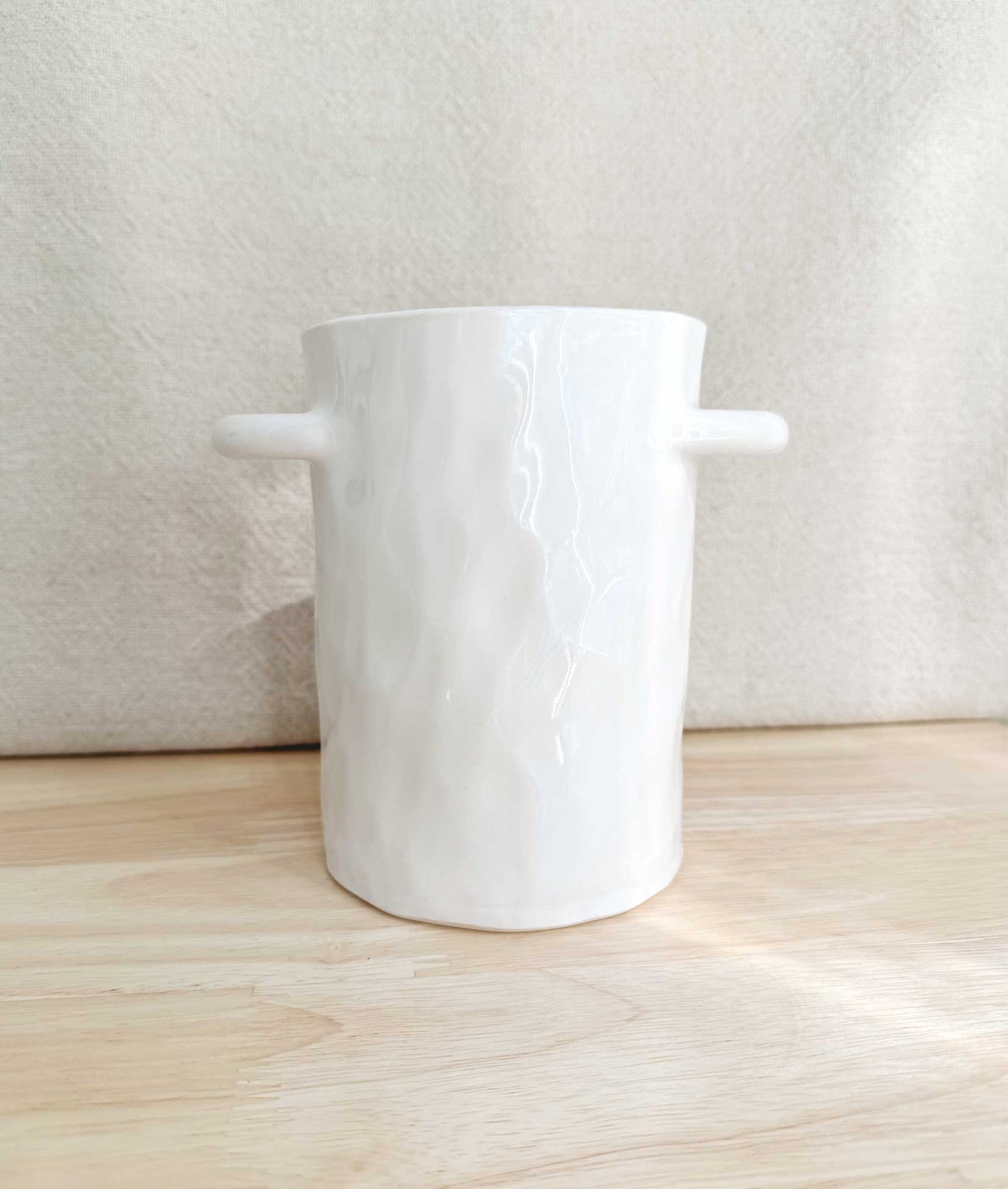 Glossy Cream Vessel by Alicia Sanchez Pottery