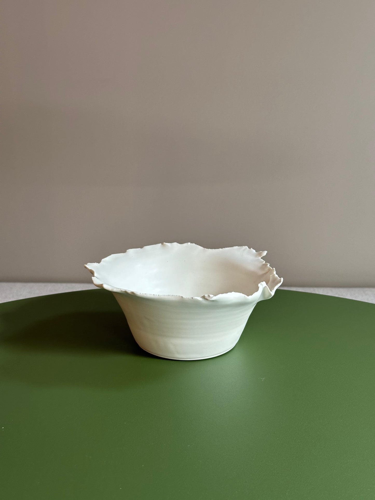 Ripped Porcelain Bowl by FB Ceramics