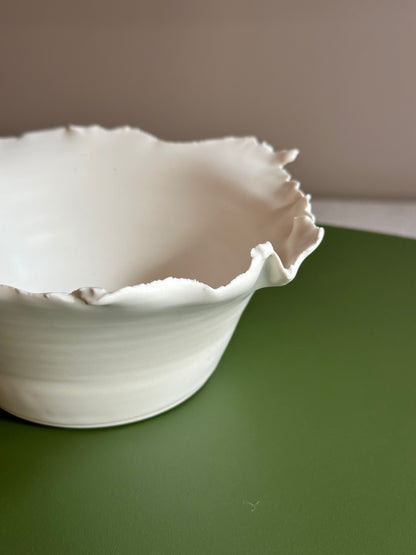 Ripped Porcelain Bowl by FB Ceramics