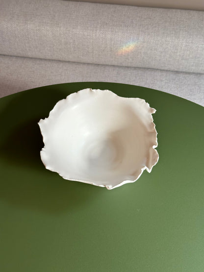 Ripped Porcelain Bowl by FB Ceramics