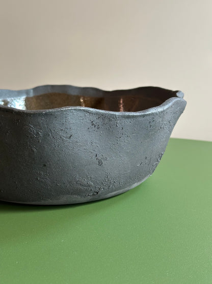 Large Wave Black Bowl by FB Ceramics