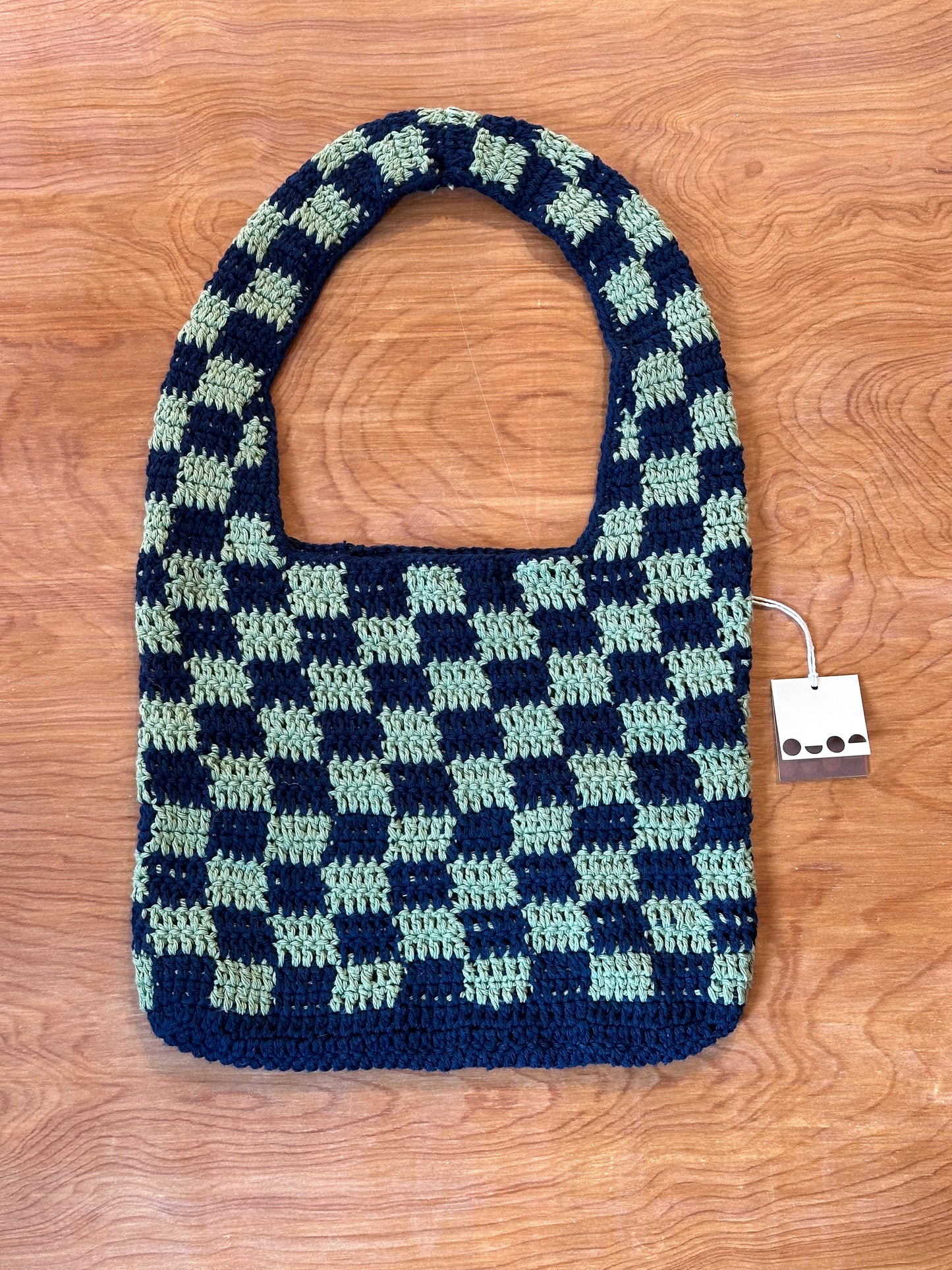 Hand Crocheted Checkered Bag by @NotYourNanasGoods