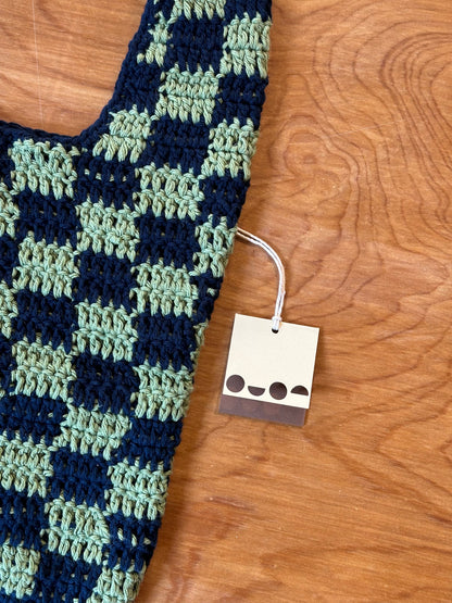 Hand Crocheted Checkered Bag by @NotYourNanasGoods