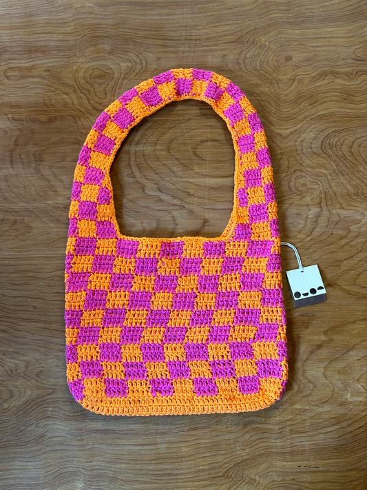 Hand Crocheted Checkered Bag by @NotYourNanasGoods