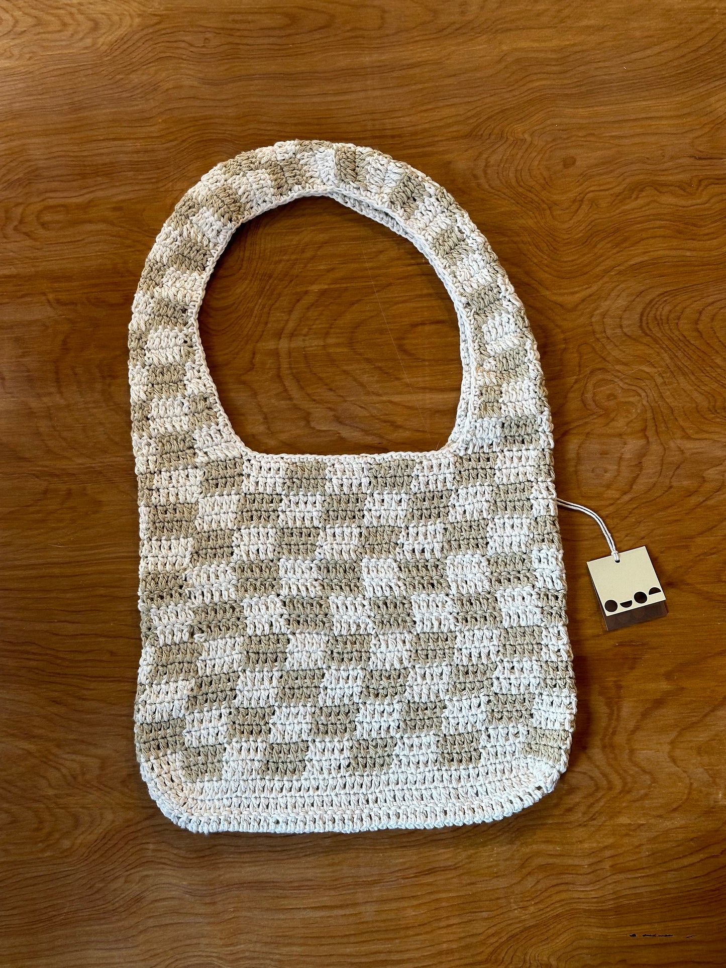 Hand Crocheted Checkered Bag by @NotYourNanasGoods